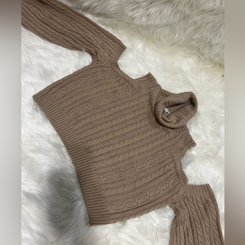 Long sleeve turtleneck sweater.